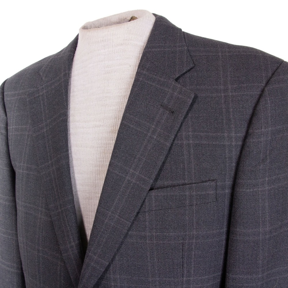 NWT Jos A Bank Mens 40R Gray Check 2btn Wool Sport Coat Jacket‎ MSRP $595 - Picture 4 of 11